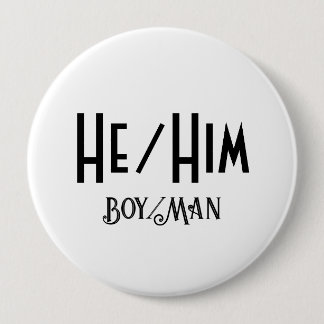 HE/HIM BOY/MAN ROUND WHITEボタン 缶バッジ