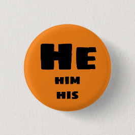 He, Him, His 代名詞ボタン 缶バッジ