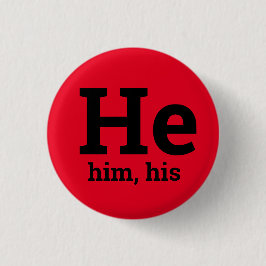 He, Him, His 代名詞ボタン 缶バッジ