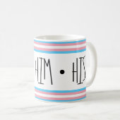 He/Him/His 代名詞 トランスジェンダー コーヒーマグ コーヒーマグカップ (正面右)