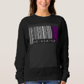 He Him His Pronouns Asexual Pride Flag Barcode Aes スウェットシャツ (正面)