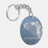 He is Coming in the Clouds Christian Quote キーホルダー (正面左)