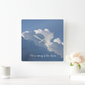 He is Coming in the Clouds Christian Quote スクエア壁時計 (ホーム)
