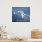 He is Coming in the Clouds Christian Quote ポスター (キッチン)