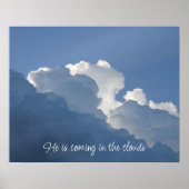 He is Coming in the Clouds Christian Quote ポスター (正面)