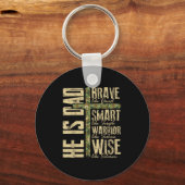 He Is Dad Camo Religious Father's Day Christian Da キーホルダー (正面)