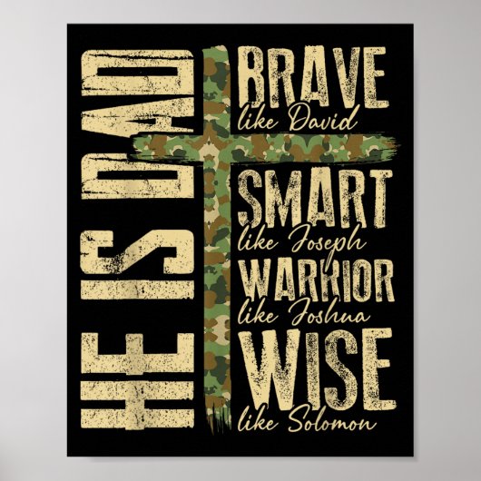 He Is Dad Camo Religious Father's Day Christian Da ポスター (正面)