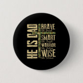 He Is Dad Camo Religious Father's Day Christian Da 缶バッジ (正面)