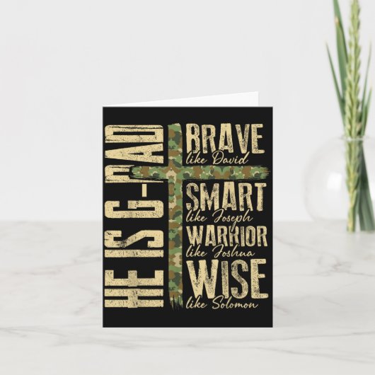 He Is G-dad Camo Religious Father's Day Christian カード (正面)