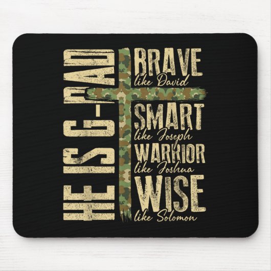 He Is G-dad Camo Religious Father's Day Christian  マウスパッド (正面)