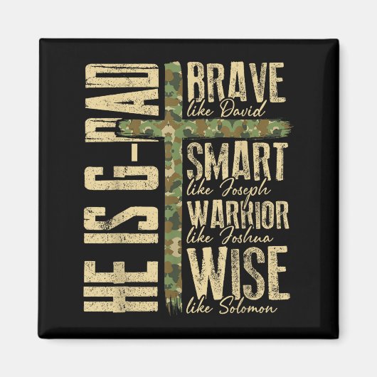 He Is G-dad Camo Religious Father's Day Christian  マグネット (正面)