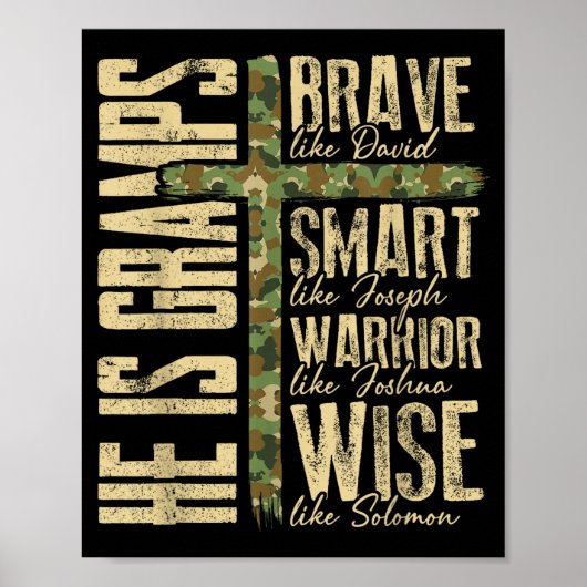 He Is Gramps Camo Religious Father's Day Christian ポスター (正面)