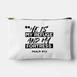 He Is My Refuge and My Fortress – Psalm 91:2 Bible アクセサリーポーチ