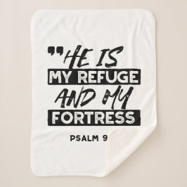 He Is My Refuge and My Fortress – Psalm 91:2 Bible シェルパブランケット