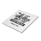 He Is My Refuge and My Fortress – Psalm 91:2 Bible タイル (側面)