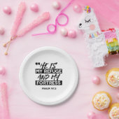 He Is My Refuge and My Fortress – Psalm 91:2 Bible ペーパープレート (パーティー)