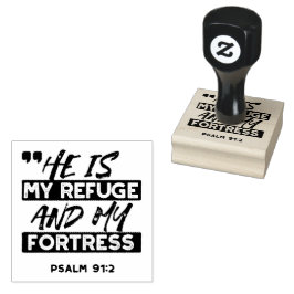 He Is My Refuge and My Fortress – Psalm 91:2 Bible ラバースタンプ