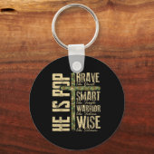 He Is P Camo Religious Father's Day Christian Dad  キーホルダー (正面)