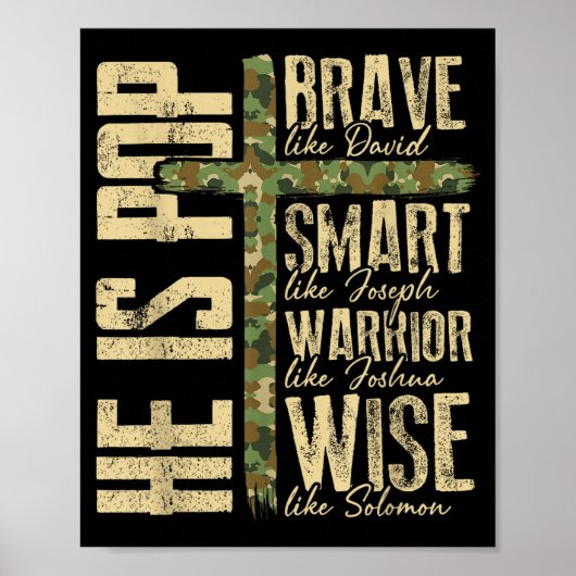 He Is P Camo Religious Father's Day Christian Dad ポスター (正面)