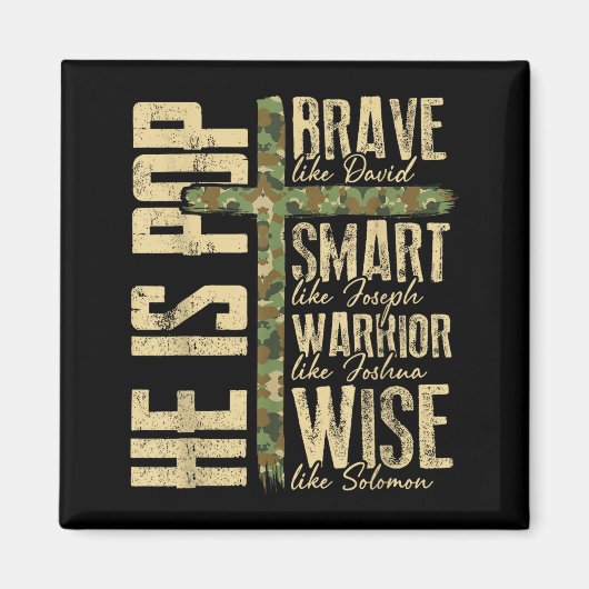 He Is P Camo Religious Father's Day Christian Dad  マグネット (正面)