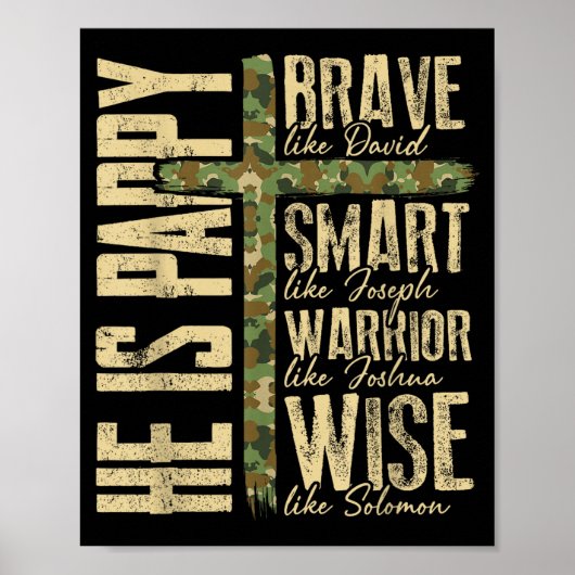 He Is Pappy Camo Religious Father's Day Christian  ポスター (正面)