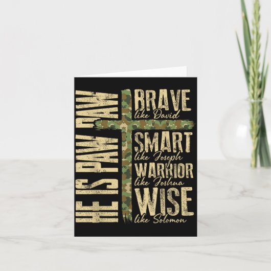 He Is Paw Paw Camo Religious Fathers Day Christian カード (正面)