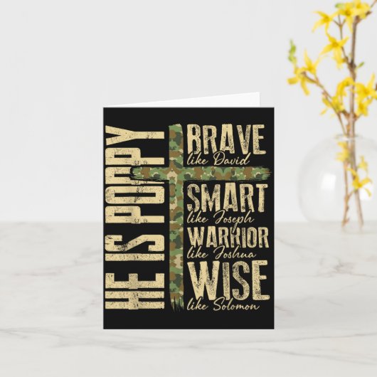 He Is Ppy Camo Religious Father's Day Christian Da カード (黄色い花)