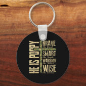 He Is Ppy Camo Religious Father's Day Christian Da キーホルダー (正面)