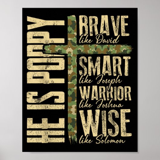 He Is Ppy Camo Religious Father's Day Christian Da ポスター (正面)