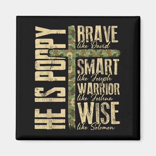 He Is Ppy Camo Religious Father's Day Christian Da マグネット (正面)