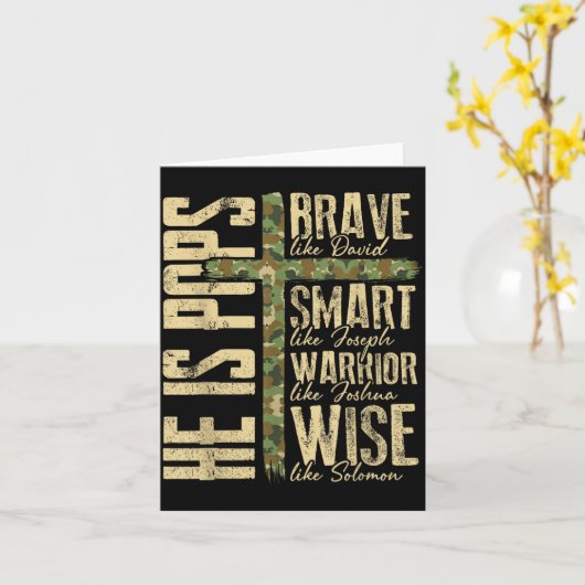 He Is Ps Camo Religious Father's Day Christian Dad カード (黄色い花)