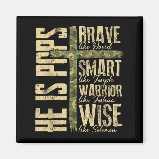 He Is Ps Camo Religious Father's Day Christian Dad マグネット (正面)