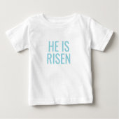 He Is Risen | キリスト教イースター 子供服 トドラー ベビーTシャツ (正面)