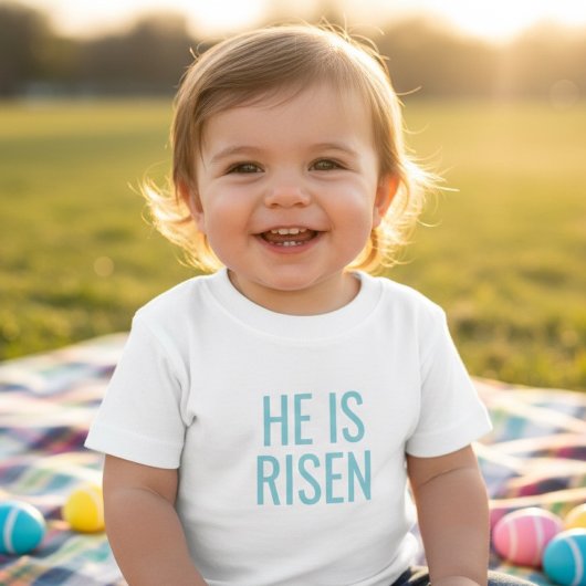 He Is Risen | キリスト教イースター 子供服 トドラー ベビーTシャツ
