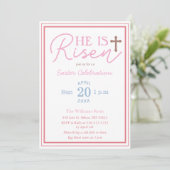 He is Risen| パステルカラーのイースター招待状 招待状 (スタンド正面)