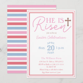 He is Risen| パステルカラーのイースター招待状 招待状