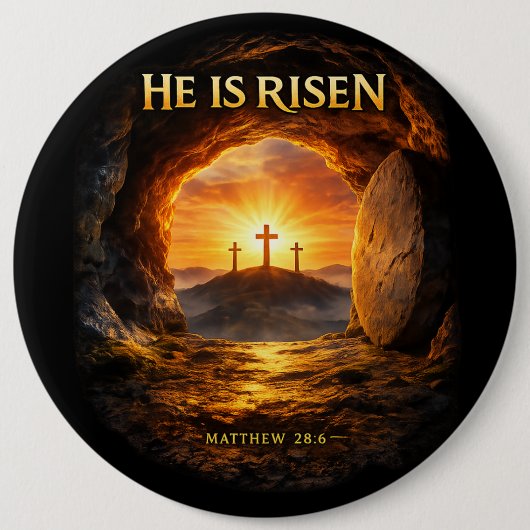 He is Risen 缶バッジ (正面)