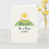He Is Risen Alleluia Card カード (黄色い花)