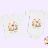 He Is Risen, Bible Verse, Religious Easter Baby ベビーボディスーツ