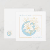 He is RISEN! - Blue + Orange Lily 招待状 (正面/裏面)