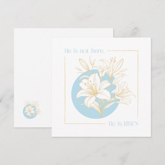 He is RISEN! - Blue + Orange Lily 招待状 (正面/裏面)
