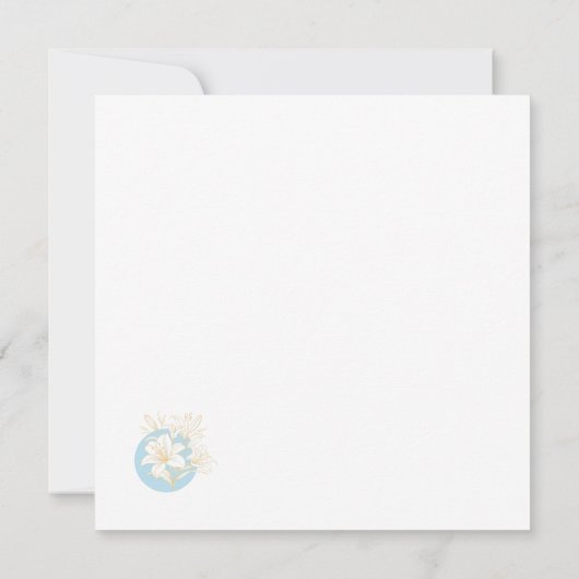 He is RISEN! - Blue + Orange Lily 招待状 (裏面)