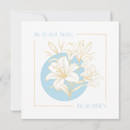 He is RISEN! - Blue + Orange Lily 招待状