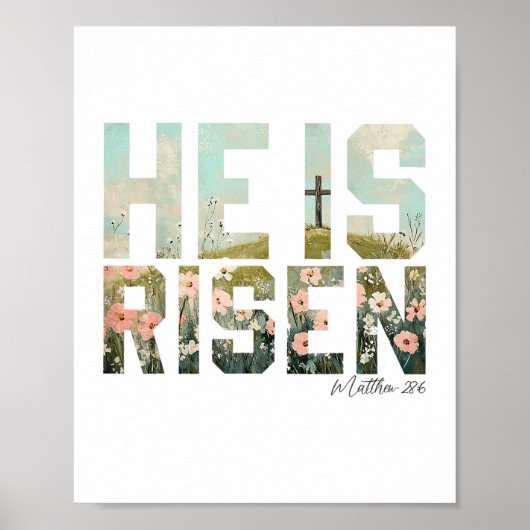 He is Risen Boho Easter Christian Jesus ポスター (正面)