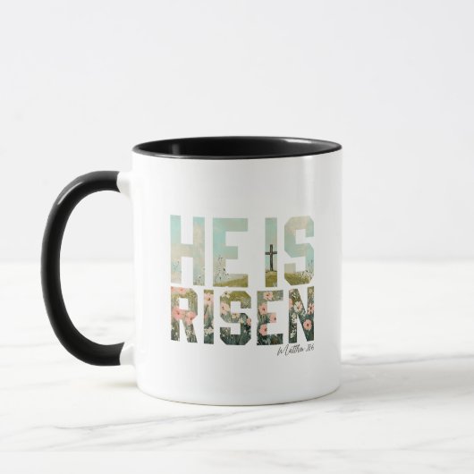 He is Risen Boho Easter Christian Jesus マグカップ (左)