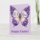 He Is Risen Butterfly Easter Card カード (正面)