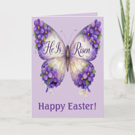He Is Risen Butterfly Easter Card カード