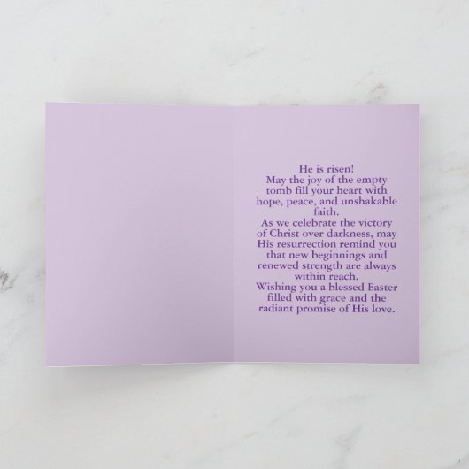 He Is Risen Butterfly Easter Card カード (内部)