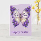 He Is Risen Butterfly Easter Card カード (黄色い花)
