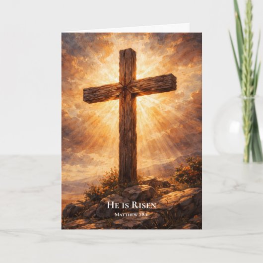  He Is Risen Christian Easter  カード (正面)